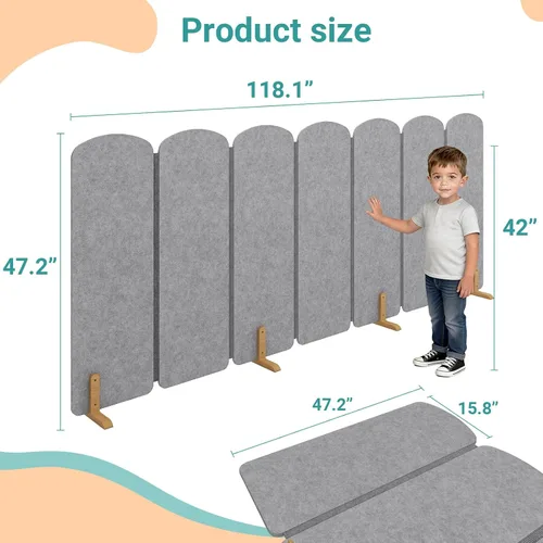 Miniatura 4 de Divisor de habitación plegable para niños, partición independiente para aula, pantalla de juegos para niños, separador de sala de juegos para niños
