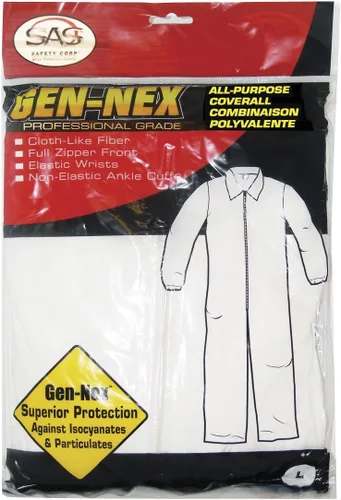 Miniatura 2 de SAS Safety 6854 Gen-Nex Painter's Coverall, Extra Large, White