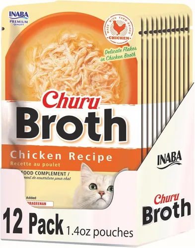 Miniatura 11 de INABA Caldo Churu para gatos, bolsa de guarnición, 1.4 onzas por bolsa, 12 bolsas, receta de pollo con salmón