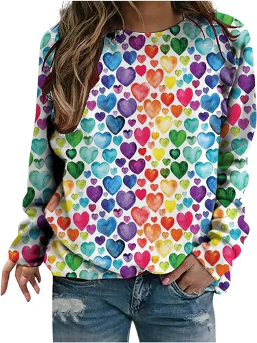 Miniatura 17 de Sudadera de manga larga con estampado de leopardo y corazón para mujer, para el día de San Valentín, sin botones, para niñas, regalos