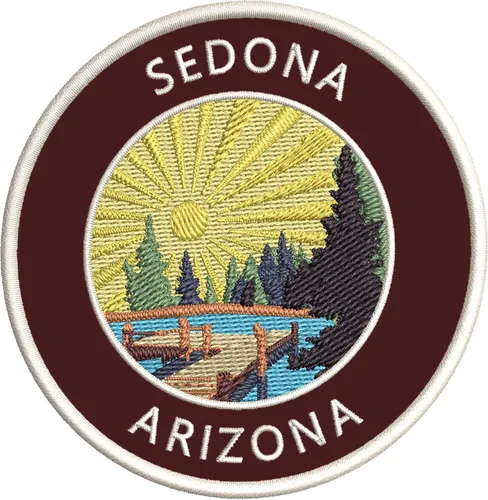 Miniatura 7 de Lake Dock - Sedona - Arizona - Bordado de 3.5 pulgadas para planchar o coser, parches decorativos para vacaciones, aventura, tema novedoso