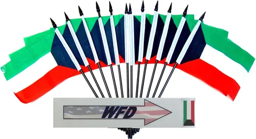 Miniatura 136 de World Flags Direct Banderas en miniatura de poliéster de Afganistán, paquete de 12, decoración de mesa de fiesta, desfiles, 4 x 6 pulgadas, verde