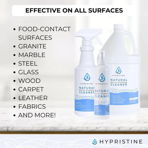 Miniatura 9 de HYPRISTINE PURE Spray de Ácido Hipocloroso, Limpiador Multiusos, Vida Útil Superior, 0% Blanqueador, 0% Alcohol, Seguro para Contacto con Alimentos