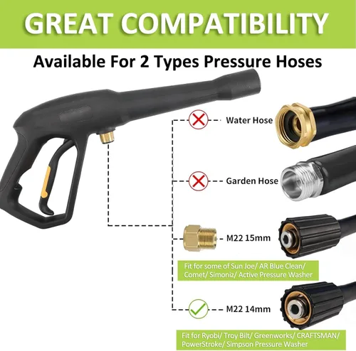 Miniatura 4 de Bear Force Pistola de Pulverización de Agua de Alta Presión Varita Puntas de Boquilla de Chorro, Pistola de Agua de Lavadora a Presión Compatible B