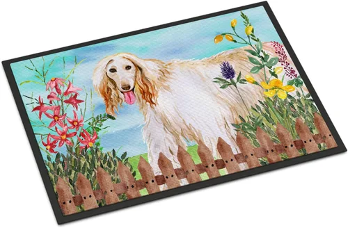 Miniatura 66 de Caroline's Treasures CK1311MAT Cavalier Spaniel Poinsettas - Felpudo de 18 x 27 pulgadas, tapete para puerta delantera, interior y exterior