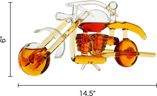 Miniatura 9 de Juego de decantador de whisky y vino en forma de motocicleta con regalos de motocicleta, regalos de moto, dispensador para vino, whisky escocés