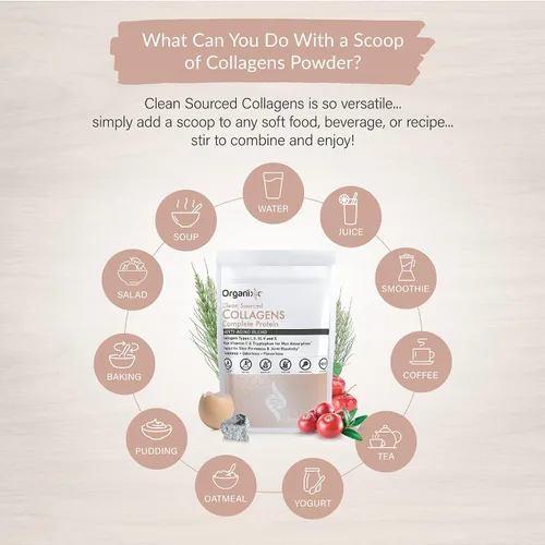 Miniatura 6 de Organixx Colágenos de origen limpio (20 porciones) y paquete Multi-Vita-Maxx (90 cápsulas), proteína con vitamina C y zinc más multivitamínico