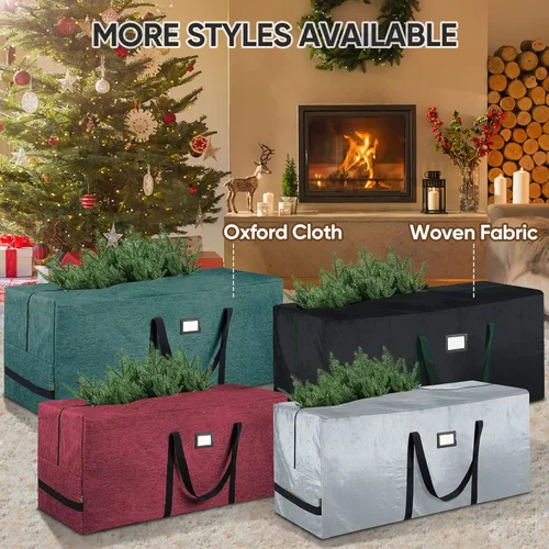 Miniatura 7 de BALEINE - Bolsa para guardar el árbol de Navidad de 7.5 pies, bolsa extra grande de alta resistencia para árbol de Navidad artificial con asas Rojo