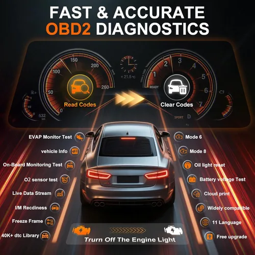 Miniatura 4 de Escáner OBD2, lector de código profesional para comprobar la luz del motor/restablecimiento de luz de aceite, herramienta de escaneo OBDII mejorada