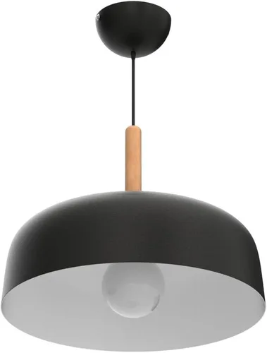 Miniatura 3 de E26/27 - Lámpara colgante moderna industrial Art Deco para techo, lámpara colgante de estilo nórdico simple, pantalla 1 lámpara para comedor, Negro