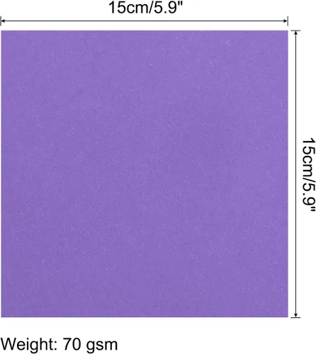 Miniatura 2 de MECCANIXITY 200 hojas de papel de origami de doble cara de 6 x 6 pulgadas (5.9 x 5.9 in), color morado oscuro, hoja cuadrada para proyectos