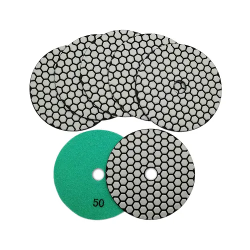 Miniatura 20 de SHDIATOOL Almohadillas de pulido de diamante seco de 3 pulgadas Grit 50 para cuarzo de mármol de granito (paquete de 7)