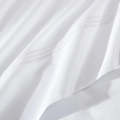Miniatura 5 de Pure Parima Triple Luxe Sateen Hotel Collection - Juego de funda de edredón 100% algodón egipcio certificado, bordado Baratta, matrimonial/Queen