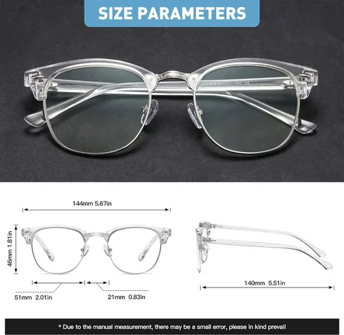 Miniatura 2 de Gafas de Luz Azul para Mujer/Hombre Gafas de Computadora de Luz Azul para Mujeres/Hombres A04-cristal marco plateado