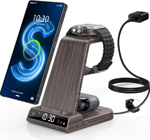 Miniatura 9 de Cargador inalámbrico para estación de carga Samsung con reloj para Samsung Galaxy S25 Ultra/S24 Ultra/Z Flip 7/Fold 6/Bud, estación de carga Android