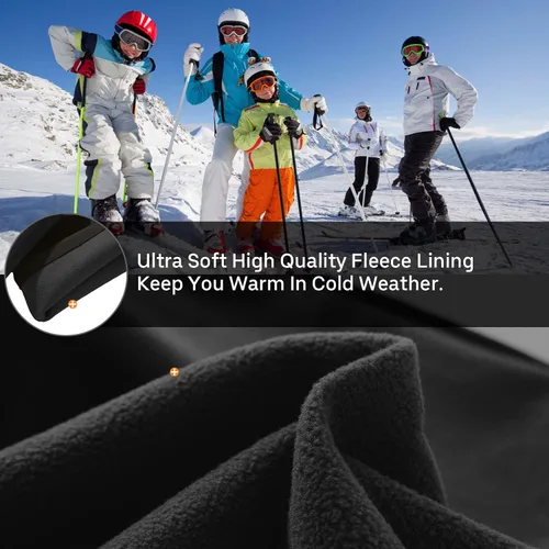 Miniatura 6 de Pantalones de esquí de nieve para niños, senderismo, niños, niñas, impermeables, resistentes al viento, forro polar cálido y aislado