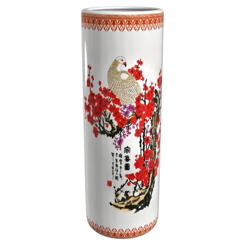 Idea de regalo para decoración casera elegante de calidad fina - Depósito clásico para guardar paraguas y bastones de porcelana china de 24 pulgadas