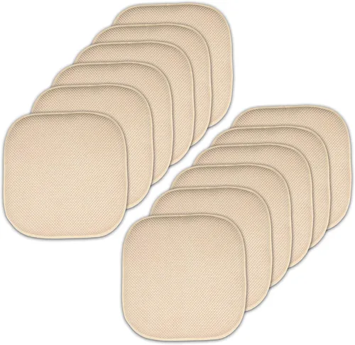 Miniatura 104 de Sweet Home Collection Cojines de espuma viscoelástica para silla, antideslizantes, diseño de panal de abeja, 16 x 16 pulgadas, paquete de 2