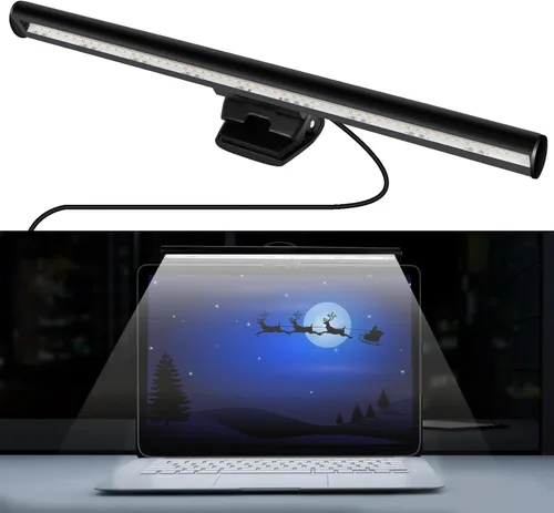 skybess Barra de lámpara de monitor para laptop, monitor LED de lectura electrónica USB, luz de trabajo para oficina, hogar, brillo