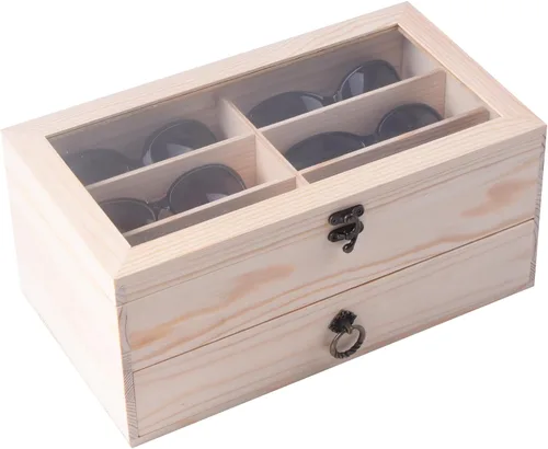 Miniatura 40 de AUTOARK AW-023 - Organizador de cuero para guardar lentes de sol, 12 piezas, color negro, AW-023
