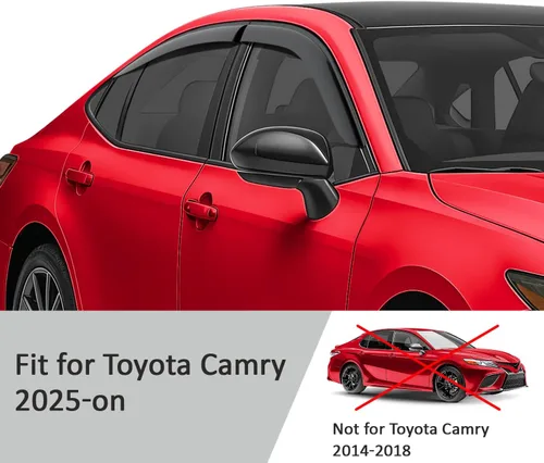 Miniatura 5 de Voron Glass - Protectores de lluvia extra duraderos con cinta adhesiva para Toyota Camry 2025-2026 Sedán, deflectores de ventana, viseras
