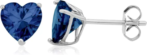 Miniatura 30 de Kooljewelry Pendientes de plata de ley y circonita cúbica con piedra natal