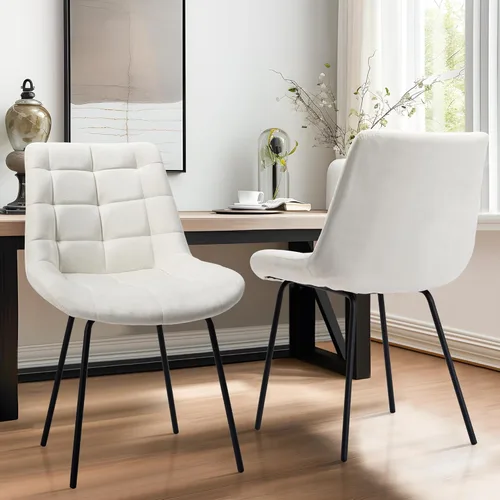 Miniatura 10 de NicBex Sillas de comedor de terciopelo, sillas de recepción tapizadas, silla decorativa copetuda con patas de metal para la cocina del hogar, sala