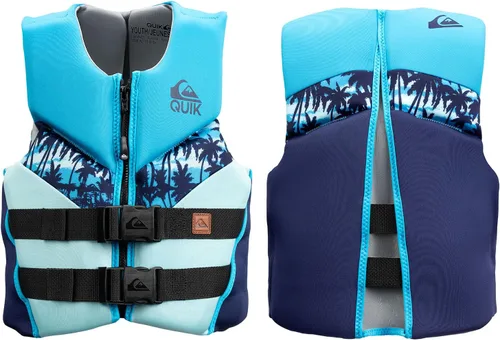 QUIKSILVER Chaleco salvavidas juvenil para 55-88 libras, aprobado por USCG y Transport Canada PFD tipo III, evoprene nivel 70, ayuda de flotabilidad
