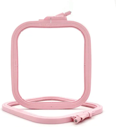 Miniatura 28 de Nurge 5 aros cuadrados grandes de plástico para bordar, aro de costura cruzada, aro de aguja perforadora, multicolor