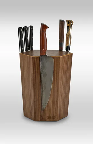 Miniatura 12 de 360KnifeBlock® - El 360KB™ (bambú) Bloque magnético giratorio para cuchillos de 25 cm de alto SeriousEats/Food&Wine MEJOR Bloque universal