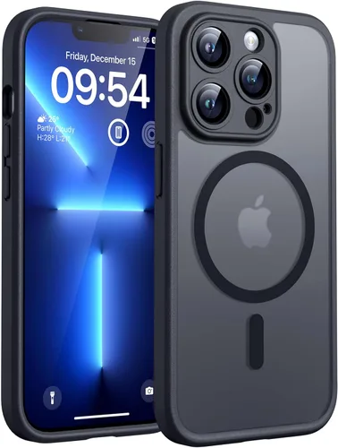 TOCOL Funda para iPhone 13 Pro Max, compatible con Magsafe, protección completa de la cámara, anillo magnético incorporado, funda translúcida mate