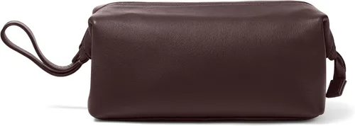 Miniatura 11 de Leatherology Neceser enmarcado – Kit de cuero Dopp con apertura de boca ancha, forro resistente al agua y compartimentos con cremallera, Coñac
