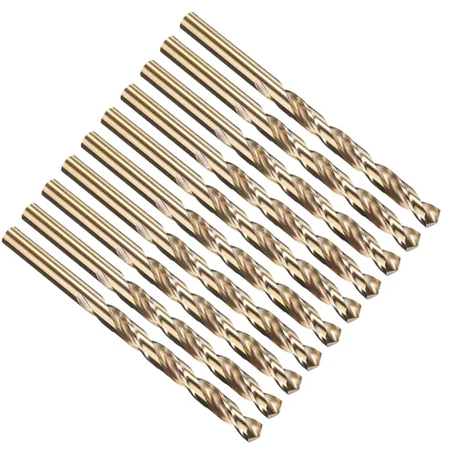 Miniatura 326 de PATIKIL Broca Jobber de 0.039 in, vástago recto M35 cobalto 5% acero de alta velocidad 135° acabado dorado para metal duro de acero inoxidable - 2