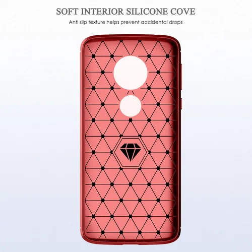 Miniatura 4 de Asuwish Funda protectora para Moto E5 Plus E 5 Supra con protector de pantalla y accesorios de celda de TPU suave delgada y suave, Motorola E5+ Rojo