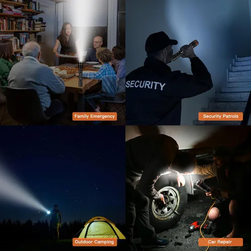 Miniatura 7 de KunHe Linternas LED de Celda 3D de Servicio Pesado, Aluminio Grande con Zoom de Alto Lumen 1000 LM Alimentadas por Batería, Luz Flash de Policía