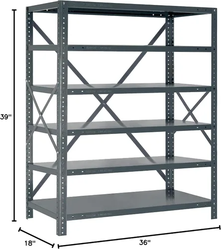 Miniatura 14 de Quantum QSBU-245BK Heavy Duty Shelving Unit with (7) Shelves and (24) QUS245 Black Bins for Garage Warehouse Storage Distribution 400 lb Load