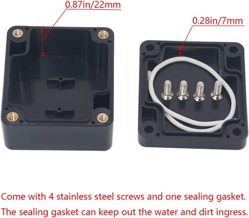 Miniatura 4 de Caja de proyecto IP65 Caja de conexiones impermeable ABS cajas eléctricas negras para bricolaje, Estuche electrónico para proyectos de energía, Caja