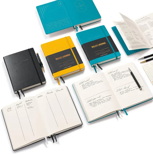Miniatura 7 de LEUCHTTURM1917 The Official Bullet Journal Edition 2 - Cuaderno construido para BuJo, tamaño mediano A5 204 páginas de papel de 4.23 oz/m², con guía