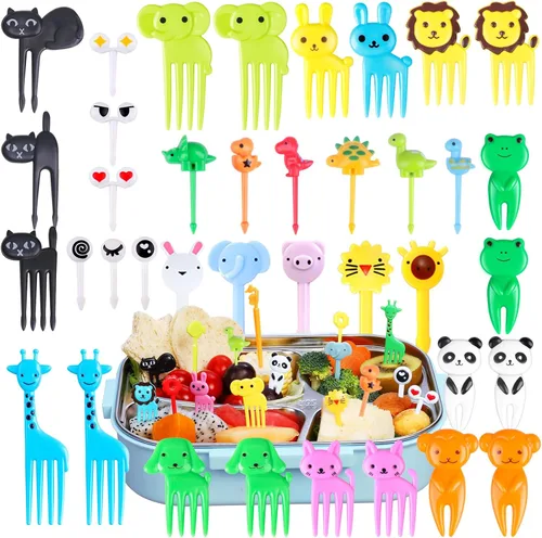 150 piezas de púas de comida animal para niños, Vicuna R divertidas púas de comida para niños para accesorios de caja bento, palillos de dientes
