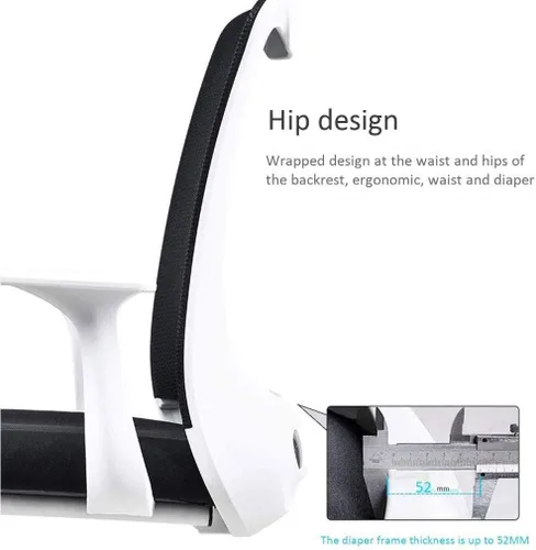 Miniatura 3 de Silla de oficina ergonómica giratoria de malla negra con respaldo medio con soporte lumbar ajustable y reposabrazos
