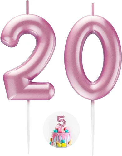 Miniatura 144 de Velas número 2 arcoíris con número 3D de feliz cumpleaños para decoración de fiesta de pastel de cumpleaños, suministros de celebración