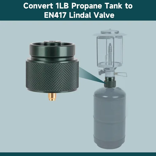 Miniatura 2 de GASPRO Adaptador de propano a butano, entrada de tanque de propano de 1 libra y salida de válvula lindal EN417, adaptador de estufa de camping
