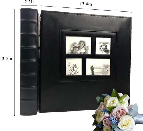 Miniatura 2 de Álbum de fotos RECUTMS autoadhesivo magnético DIY (hazlo tú mismo) de manualidades con 60 páginas, 13.3 x 13.4 pulgadas, para fotos de 8x10, 6x8