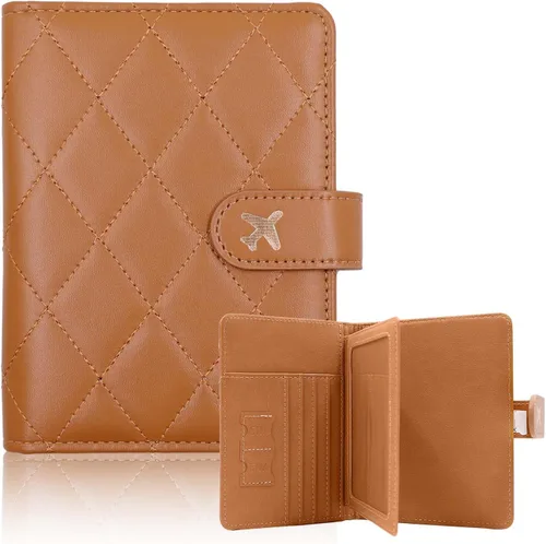 Miniatura 25 de Melsbrinna - Funda para pasaporte, ranuras para tarjetas, bonita funda para pasaporte para mujeres/hombres, resistente al agua con bloqueo RFID