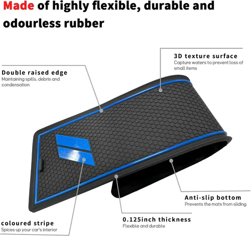 Miniatura 3 de POSAID Inserto de portavasos para Dodge Charger 2015-2023, alfombrillas antipolvo, forros para consola central, ajuste personalizado, tapetes