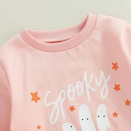 Miniatura 2 de Hnyenmcko Ropa de Halloween para bebés niños y niñas, sudadera de manga larga con cuello redondo y suéter de otoño para niños pequeños Crema