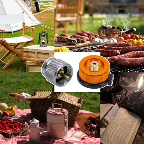 Miniatura 6 de Kit de Adaptador de Recarga de Gas RULLINE para Estufas de Camping - Juego de Adaptador de Recarga de Botella de Válvula EN417 Lindal para Tanques