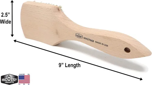 Miniatura 2 de Cepillo de limpieza de alambre de latón para limpiar mango de madera dura de 9 pulgadas (fabricado en Estados Unidos)