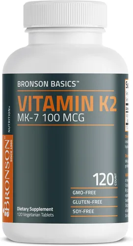 Miniatura 5 de Bronson Vitamina K2 MK-7 100 MCG, K2 como menaquinona MK7, soporte óseo sin OMG, 120 tabletas