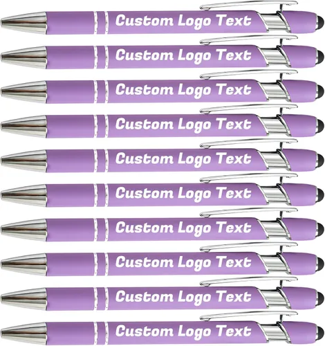 Miniatura 21 de Bolígrafos personalizados con nombre, texto, logotipo, bolígrafo personalizado para eventos de oficina de negocios con lápiz óptico para pantalla